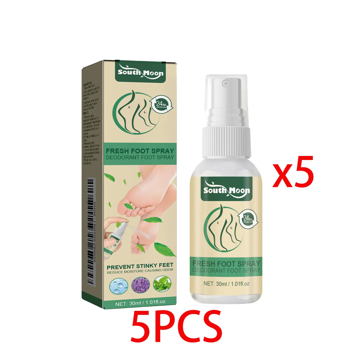South Moon Lavender Foot Deodorizing Aromatherapy Spray 30ml Foot Deodorizing Spray Qst 5 PCS
