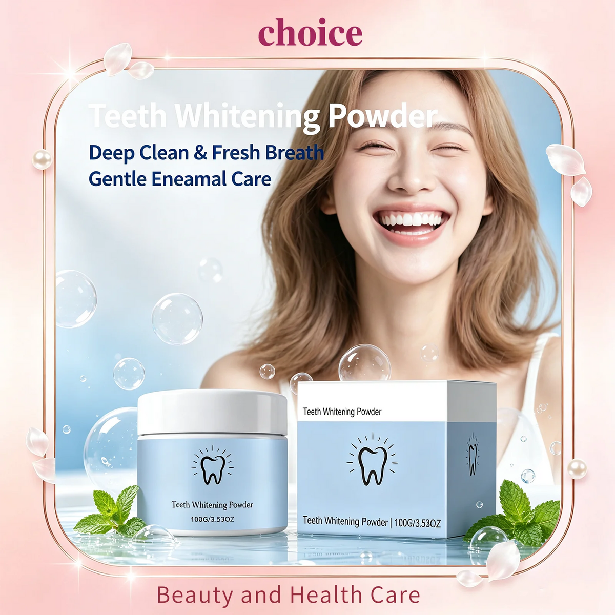 Hydroxyapatite Teeth Whitening Powder – Mint, 100g Tooth Cleaner Teeth Whitening Powder Qst