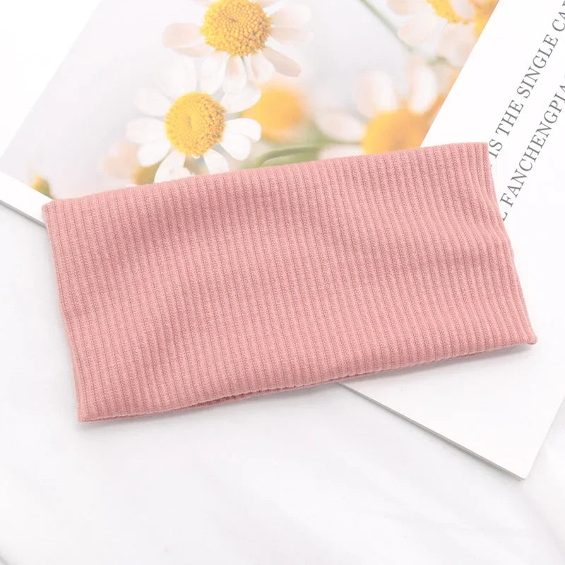 Elastic Knit Headbands for Women – Yoga, Makeup & Wash Knit Headband Qme Pink