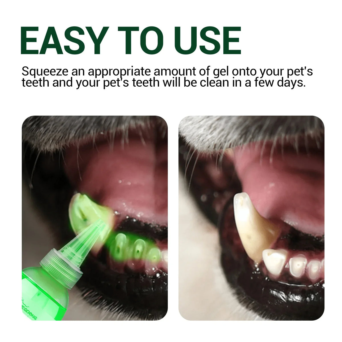 Pet Teeth Cleaning Gel – Dog & Cat Breath Freshener Pet Dental Gel Qme