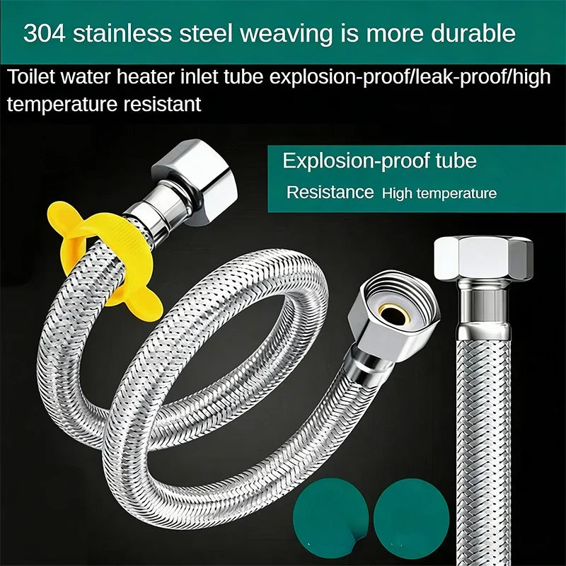 Stainless Steel Braided High-Pressure Cold Water Inlet Hose Water Inlet Hose Qme