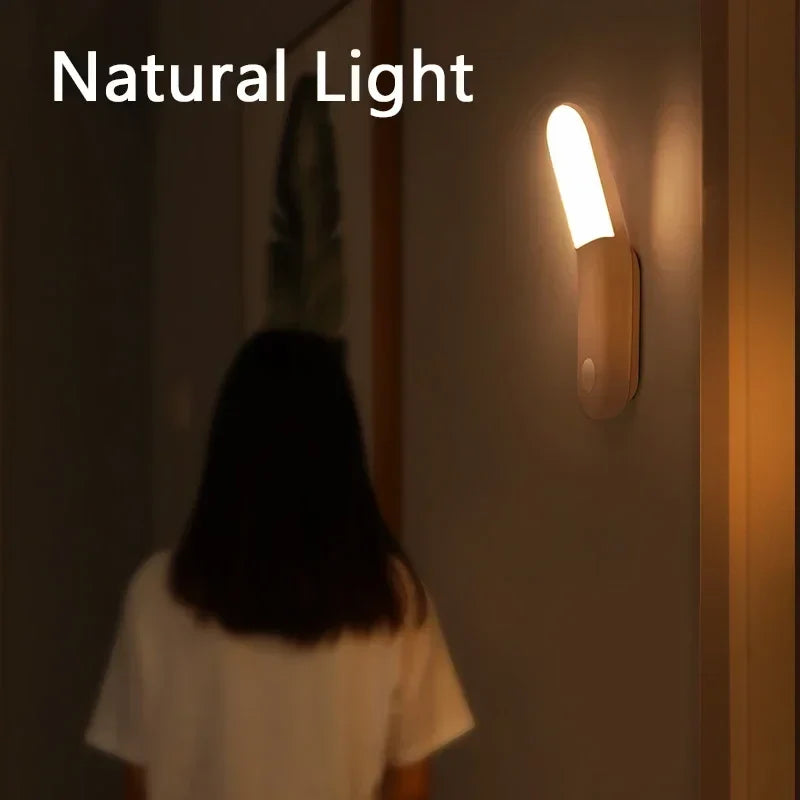 USB Rechargeable LED Motion Sensor Night Light – 2 Colors Motion Sensor Night Light Qme Natural light