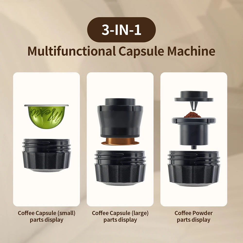 3-in-1 Wireless Portable Capsule Espresso Coffee Maker Portable Espresso Maker Qst