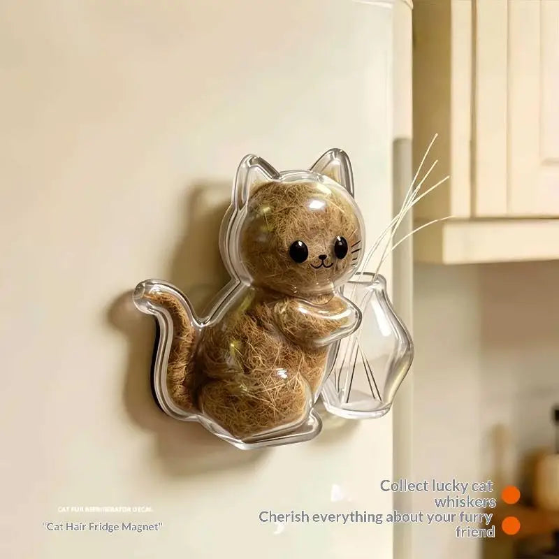 Cat Hair Keepsake Fridge Magnet – Transparent Pet Fur Capsule Pet Fur Keepsake Qme
