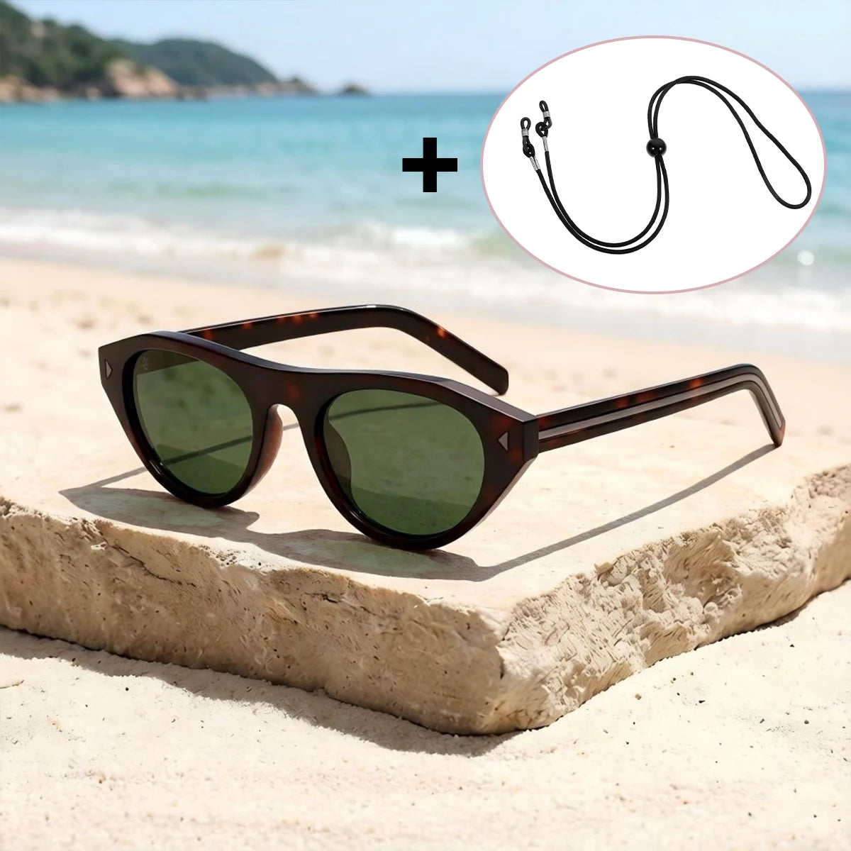VOPHA Y2K Cat Eye Sunglasses UV400 – Vintage Pilot Style Cat Eye Sunglasses Qst Tortoise green