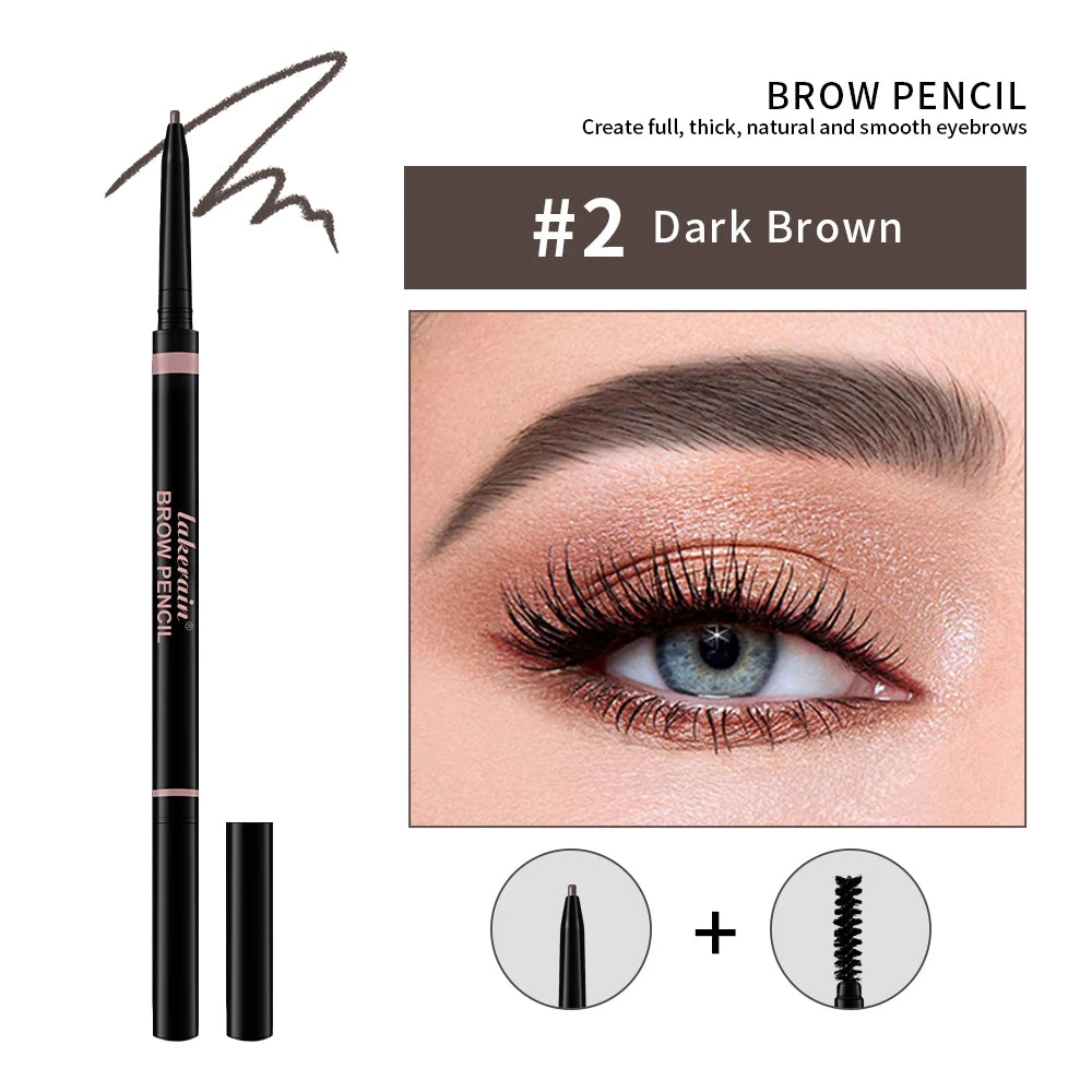 Waterproof Ultra Fine Double-Head Eyebrow Pen – Dark Brown Eyebrow Pencil Qst 02