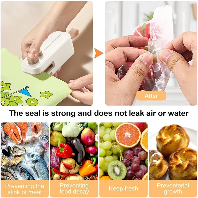 MiLESEEY B15C Mini Bag Sealer & Cutter – USB Rechargeable Mini Bag Sealer Qst