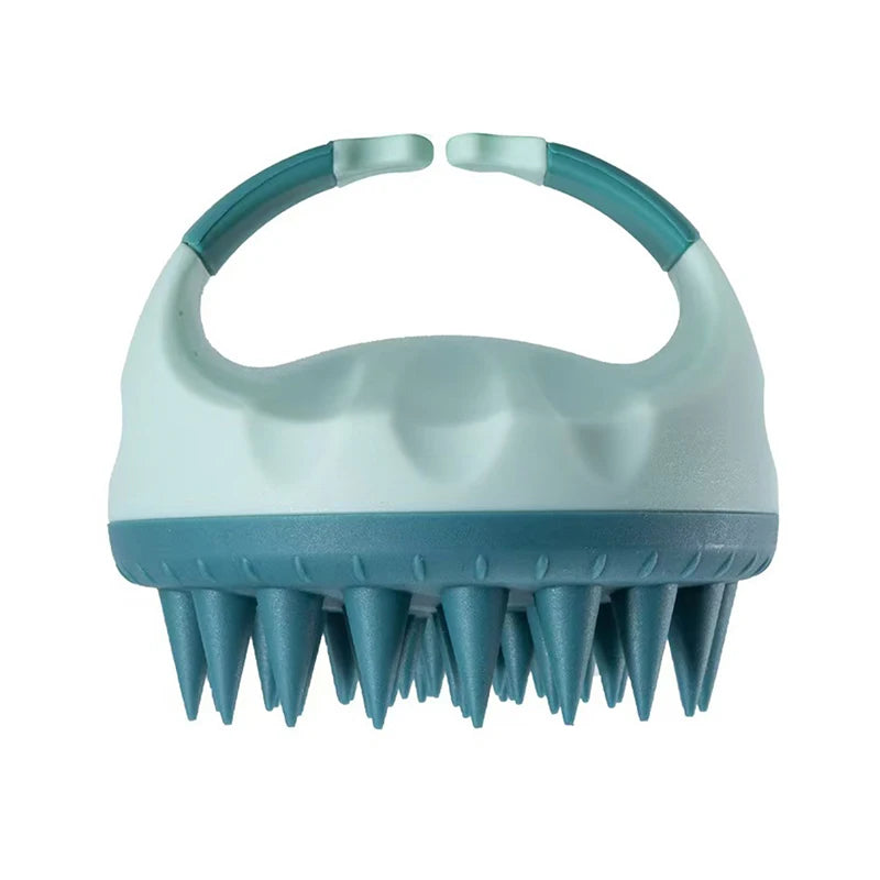 Silicone Scalp Massager Shampoo Brush – Hair Washing Comb Scalp Massager Brush Qst 9CM Dark green