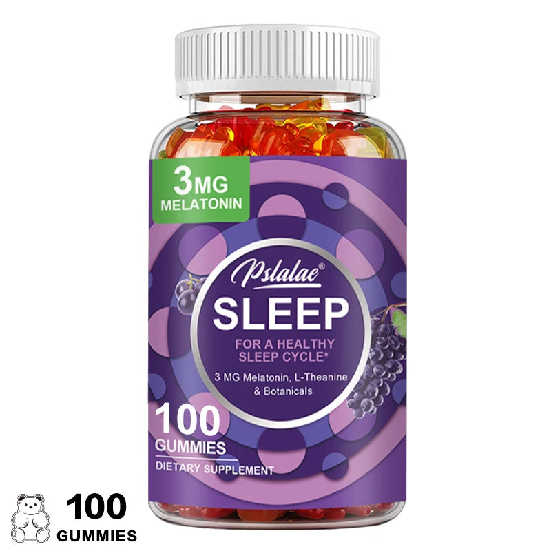 Pslalae Sleep Gummies – Melatonin & L-Theanine | 30/60/100ct Sleep Support Gummies Qst 100 Gummies