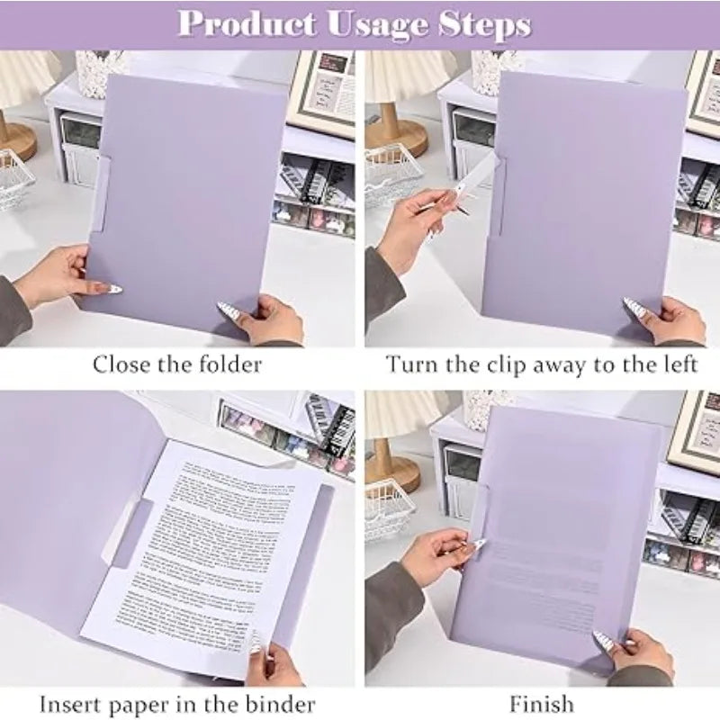 Gradient Document Folder Rotating Side-Opening Buckle | 5-Pack Document Folder Qme