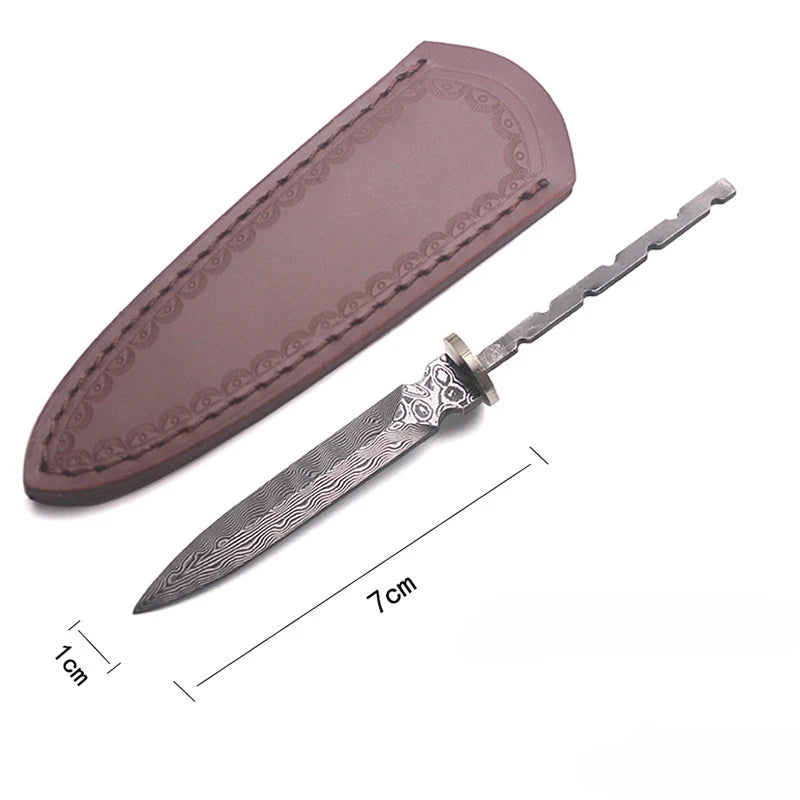 7cm Damascus Steel Tea Knife Billet – DIY Tea Cutter Tool Tea Knife Billet Qst B SET