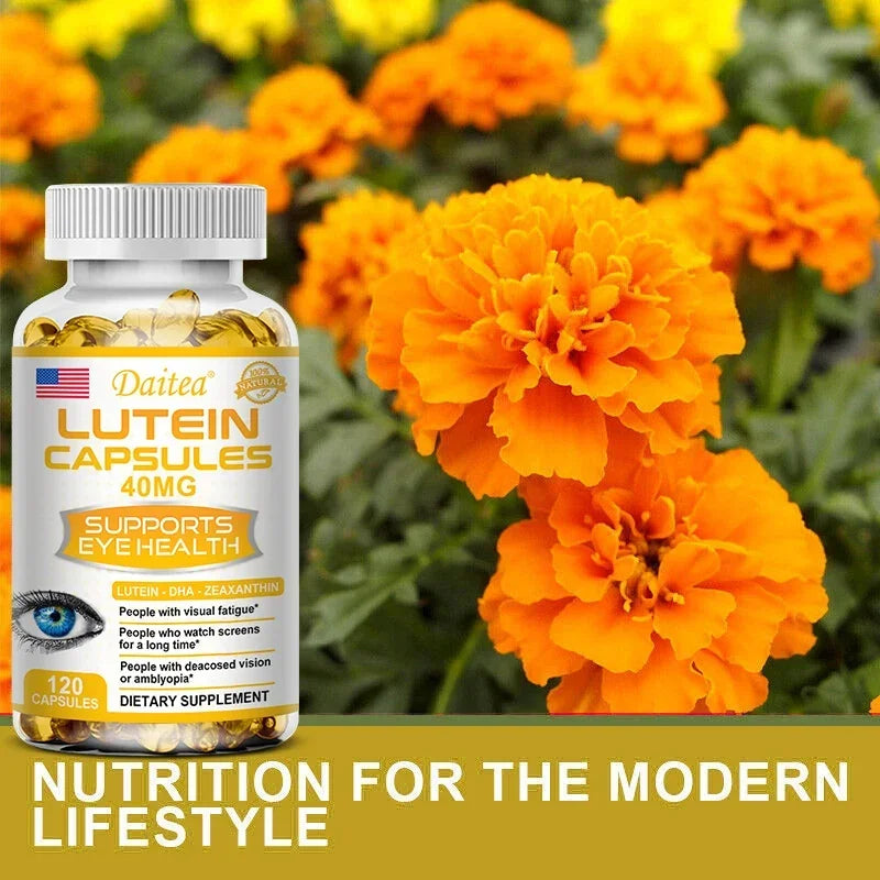 Daitea Lutein 40mg Eye Health Supplement – Non-GMO 120 Caps Eye Health Supplement Qst