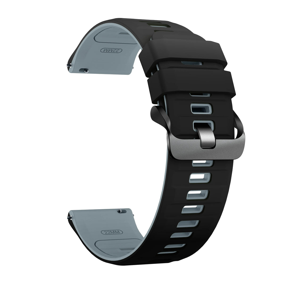 Silicone Sport Strap for OnePlus Watch 3/2/2R – 10 Colors Silicone Watch Strap Qme Black Gray 22mm Universal