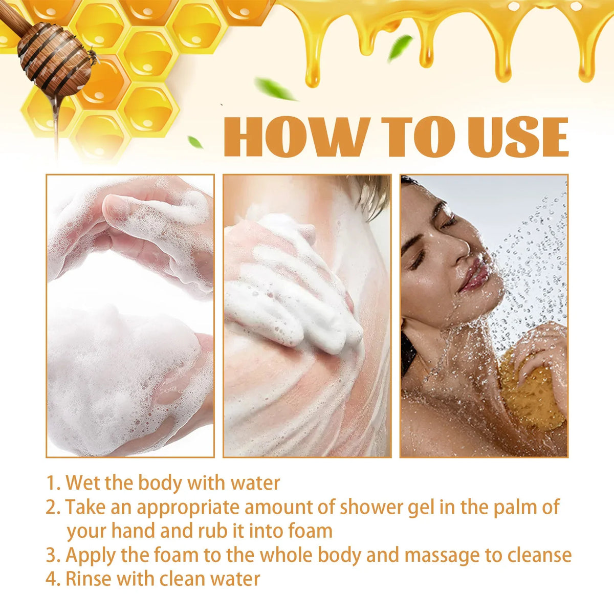 EELHOE Brightening Exfoliating Honey Shower Gel 100g Body Wash Brightening Body Wash Qst