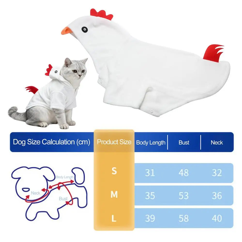 Dog Chicken Costume – Funny Thanksgiving Outfit Small & Medium Dogs Pet Costume Qme White S China Mainland