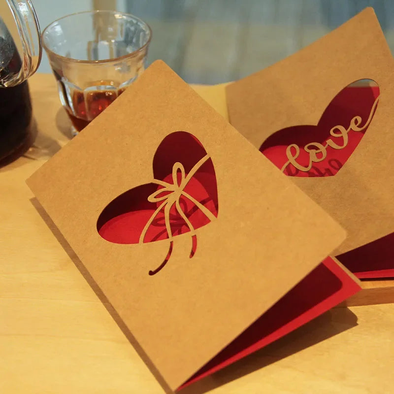 Hollow Kraft Paper Greeting Card – Valentine's & Mother's Day Greeting Card Qme