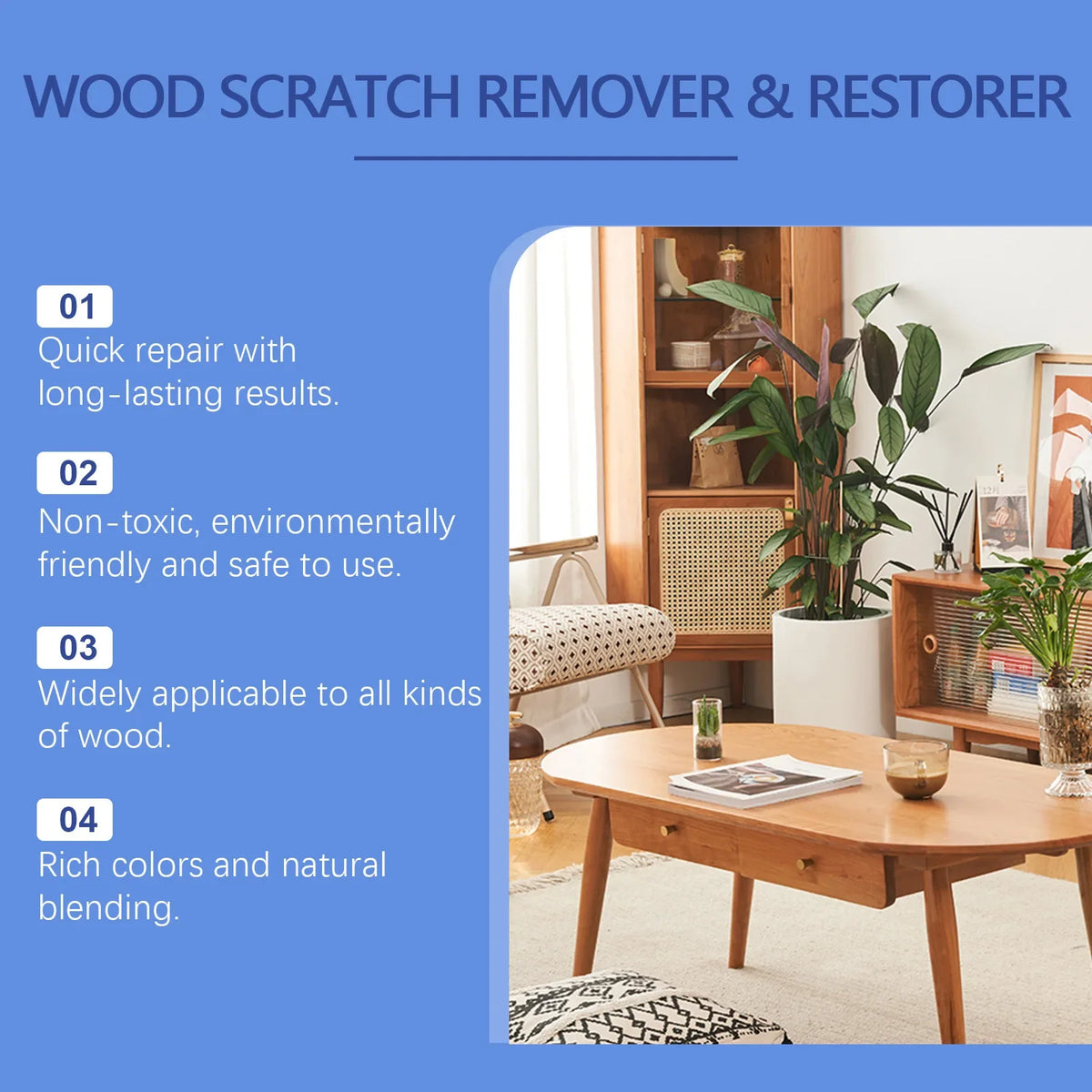 Wood Furniture Repair Paste – Scratch Filler & Touch-Up Kit Wood Repair Filler Qme