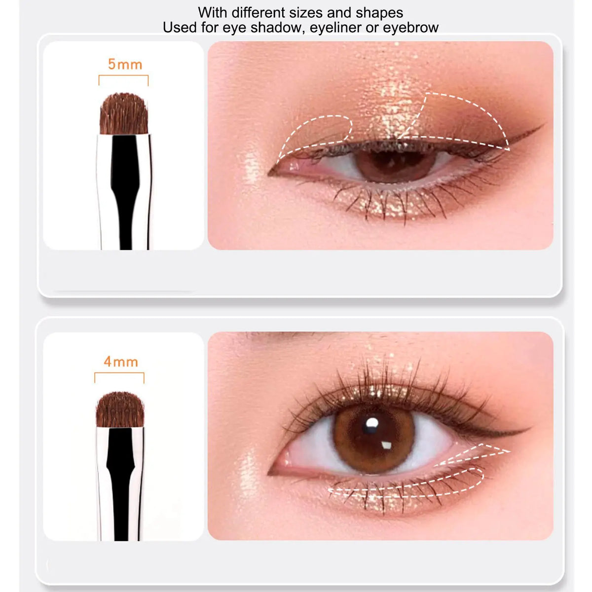 TOPINCN 4-Piece Eye Makeup Brush Set – Soft Wool Fiber Eye Makeup Brush Set Qme