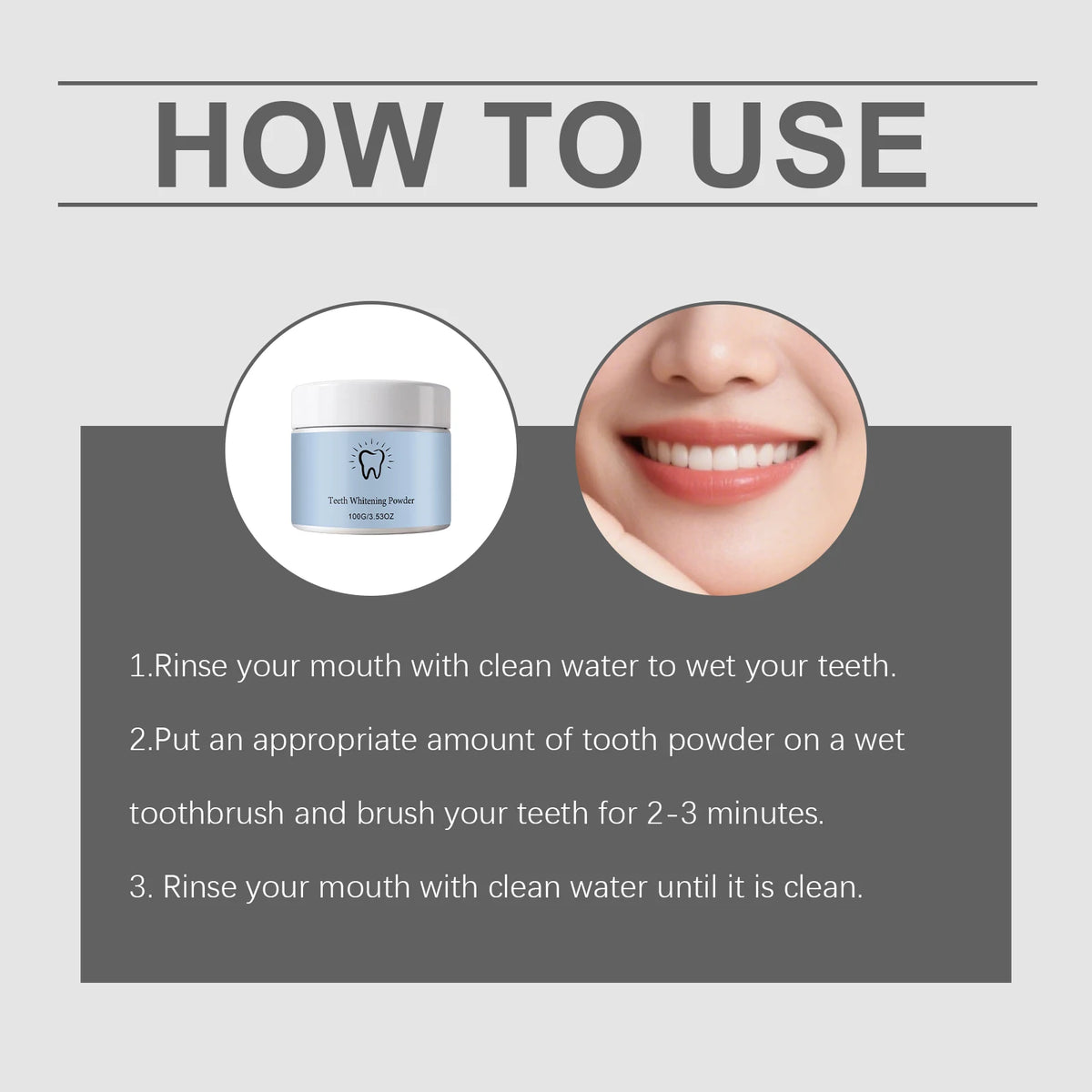 Hydroxyapatite Teeth Whitening Powder – Mint, 100g Tooth Cleaner Teeth Whitening Powder Qst