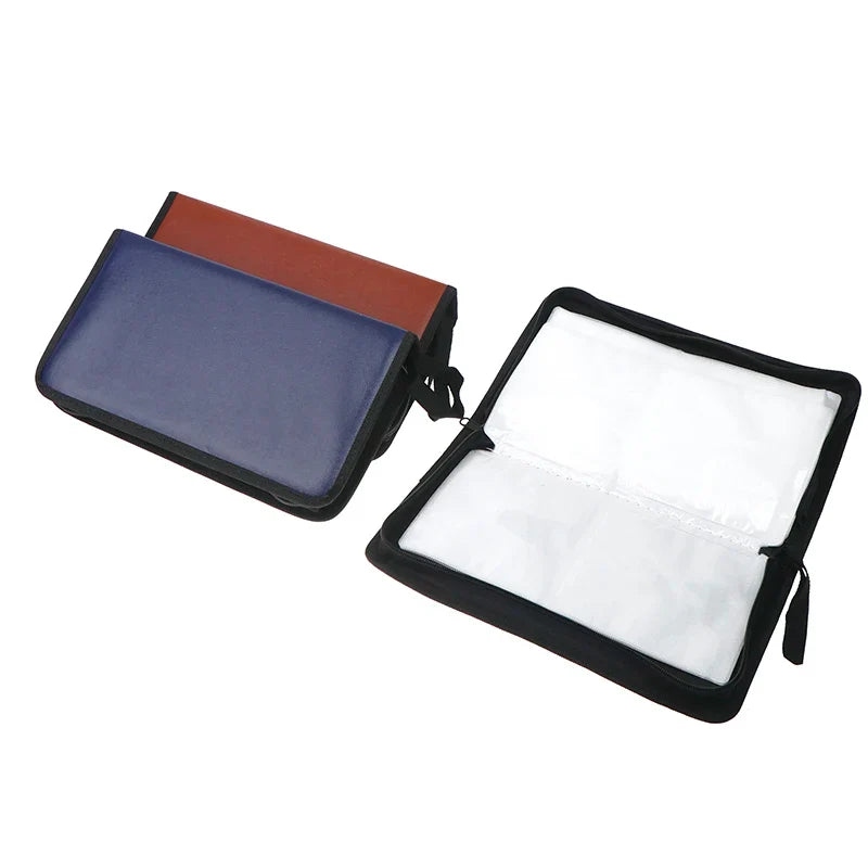 80-Disc CD DVD Wallet Album Hard Case – PU Leather Carry Box Disc Storage Case Qme
