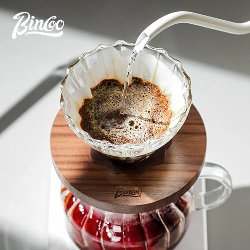 BINCOO Pour Over Coffee Kit – Dripper, Carafe, Kettle & Grinder Pour Over Coffee Set Qst