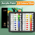 Acrylic Paint Set 12–36 Colors | Vibrant Waterproof Art Paints Acrylic Paint Set Qme 18 Colors - 12ml