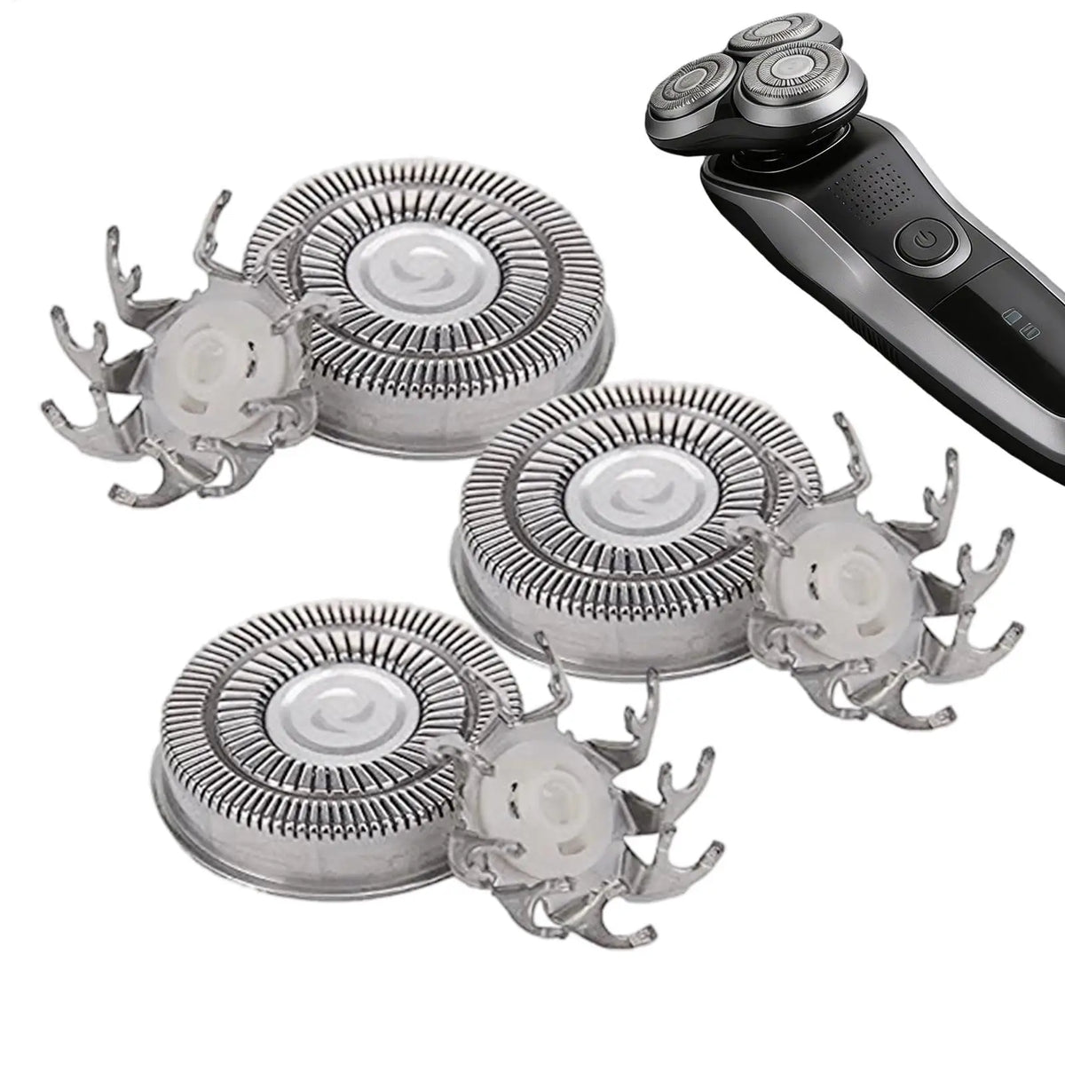 Electric Shaver Replacement Heads 3-Pack | Triangular Base Shaver Replacement Heads Qme