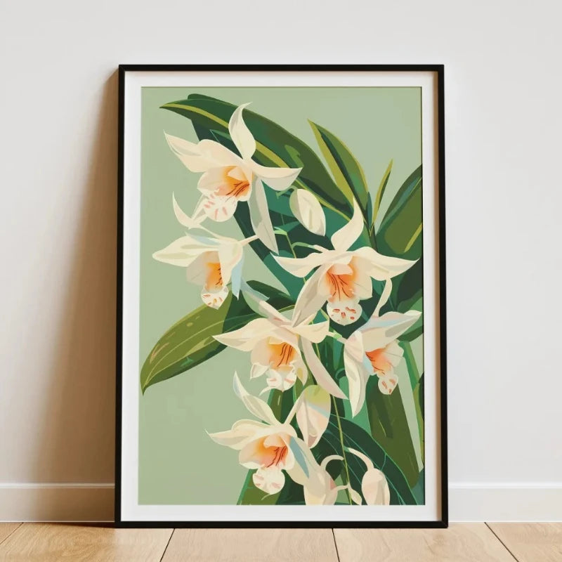 Minimalist Botanical Canvas Wall Art – Bamboo Tropical Leaf Canvas Wall Art Qst