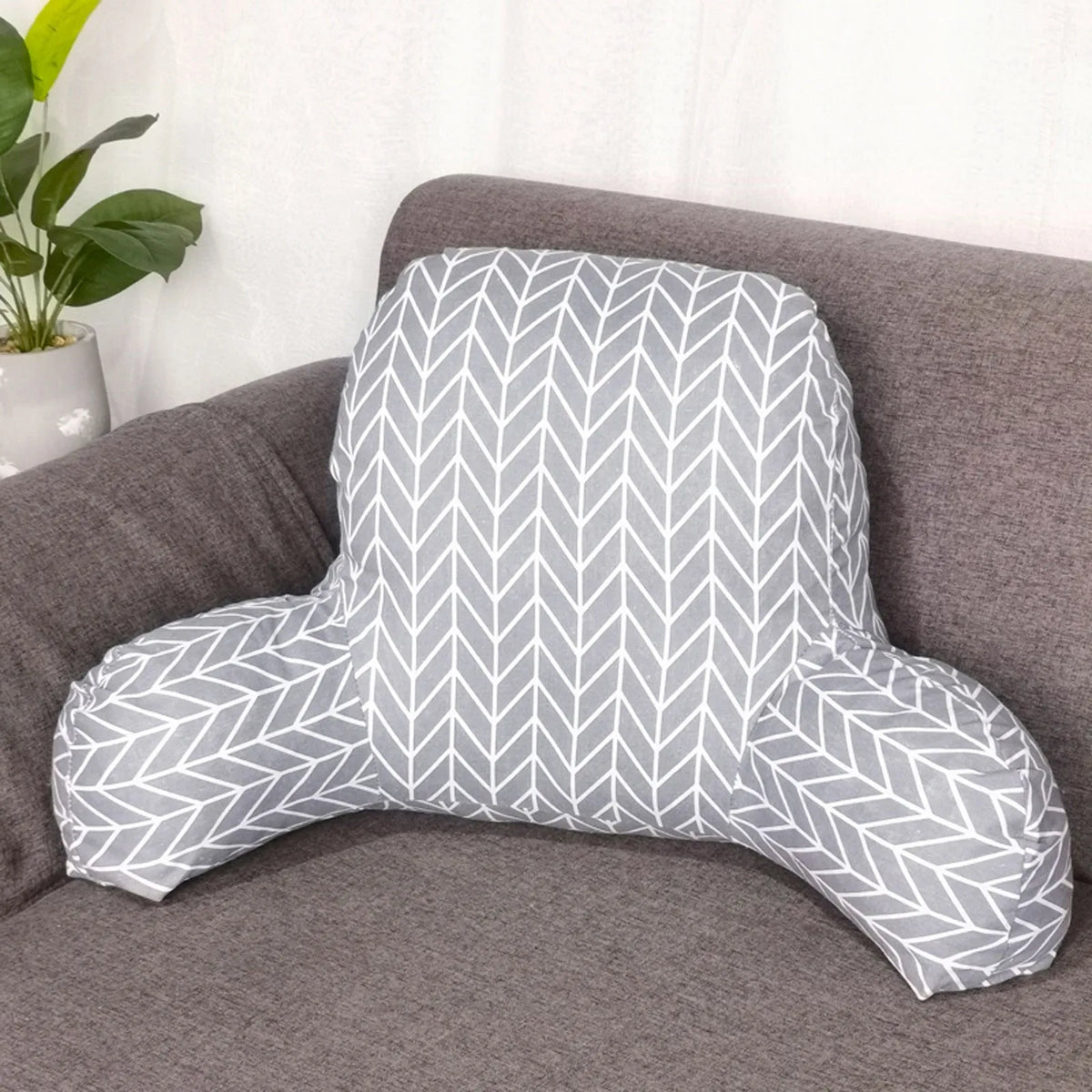 Printed Back Cushion with Arm Rest – Lumbar & Reading Support Back Support Cushion Qme D