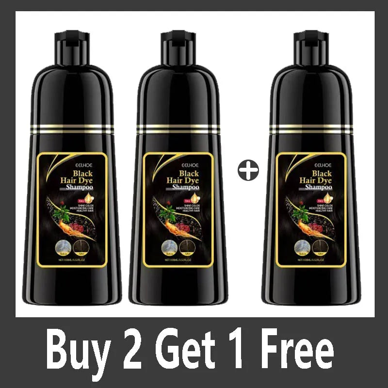 Natural Herbal Hair Dye Shampoo – Gray to Dark Brown & Black Hair Dye Shampoo Qme Buy 2 Get 1 Free