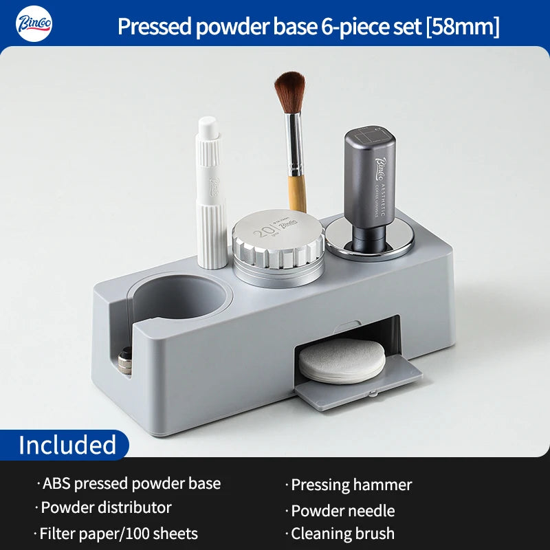Bincoo Green Coffee Tamper & Distributor 3-Piece Kit 51/58mm Espresso Tamper Set Qst Grey 58mm 6pcs