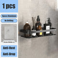 Aluminum Bathroom Storage Rack – No-Damage Wall Organizer Bathroom Wall Organizer Qme trangle-black