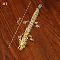 3D Alloy Golden Dragon Statue with Movable Limbs | Desktop Decor Dragon Figurine Qme A1