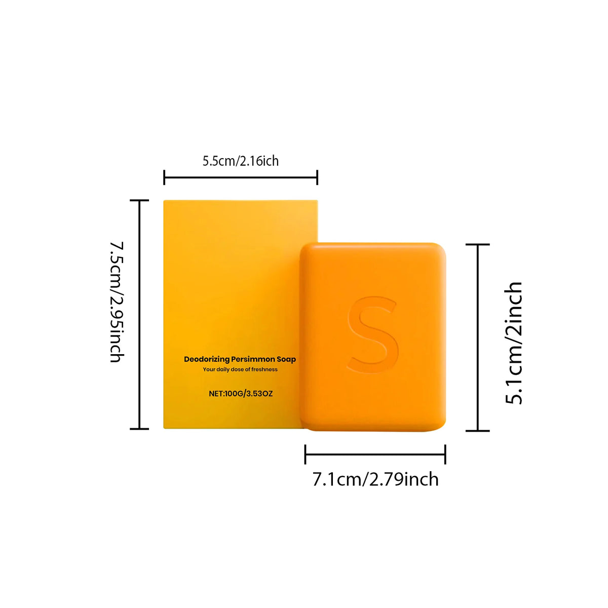 Persimmon Body Soap 100G – Moisturizing Exfoliating Bar Body Bar Soap Qst