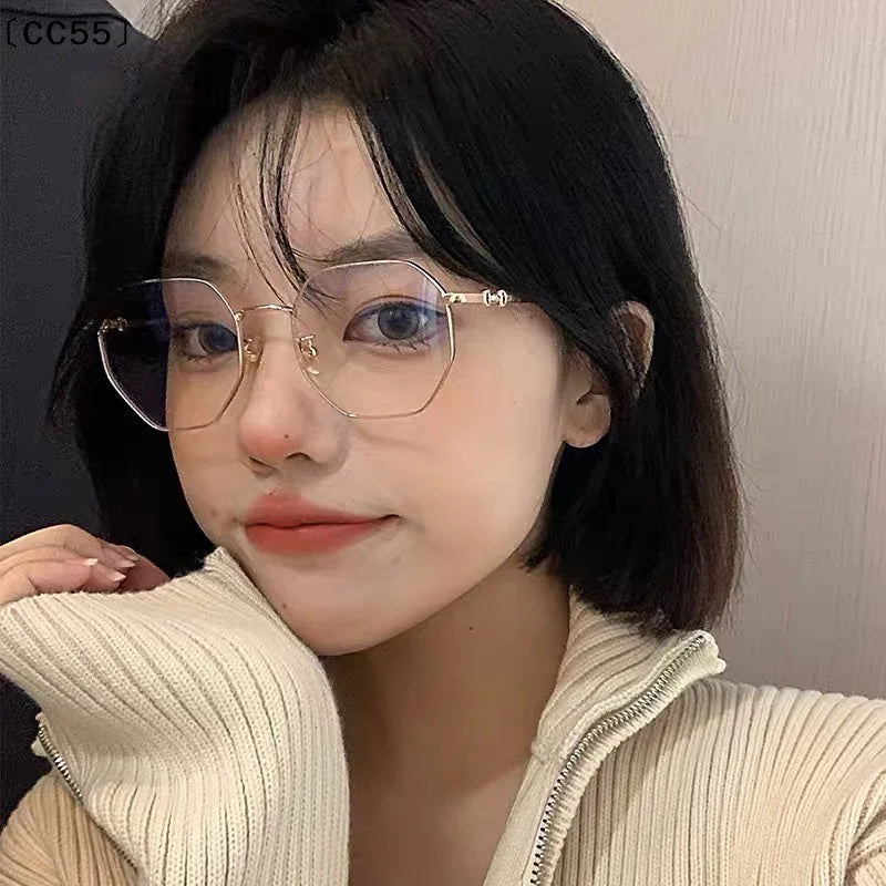 Polygonal Blue Light Blocking Glasses – Unisex Big Frame Blue Light Glasses Qst