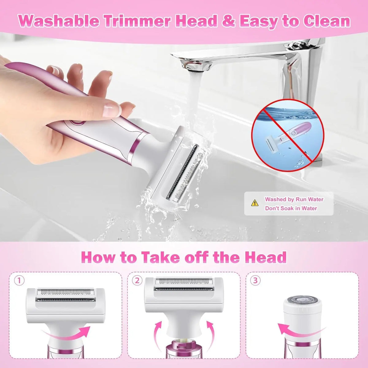 Women's 4-in-1 Cordless Electric Shaver & Bikini Trimmer Electric Shaver Qme
