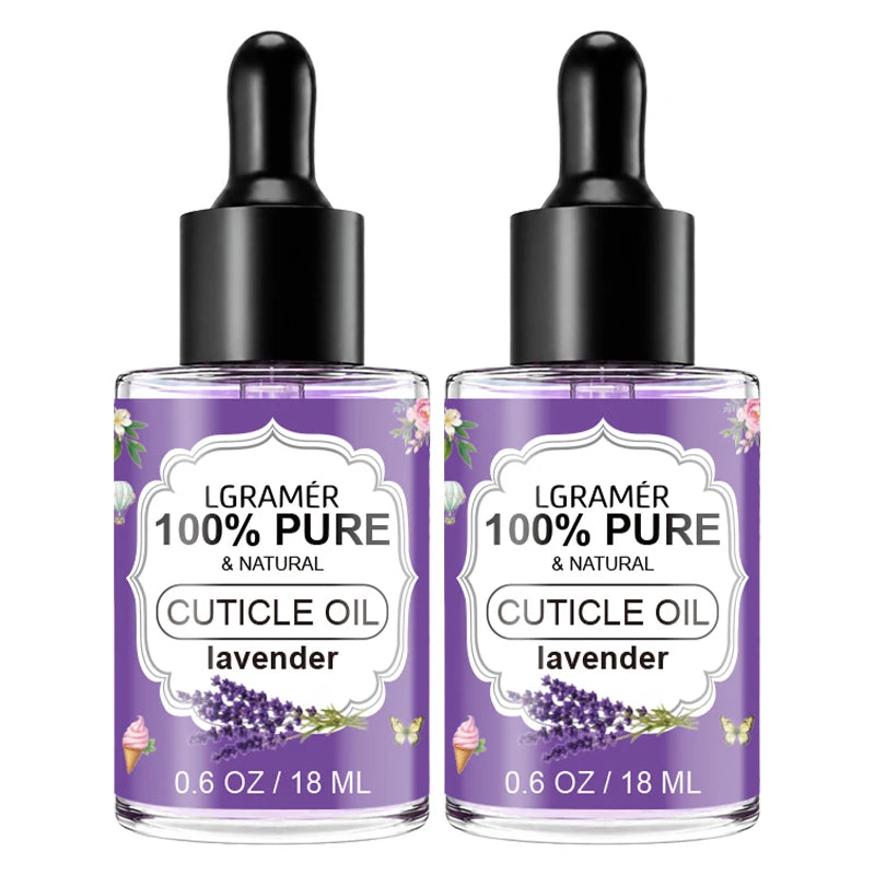 LGRAMER 18ml Cuticle Oil Nail Treatment – 6 Scents Cuticle Oil Qst Lavender-2pcs