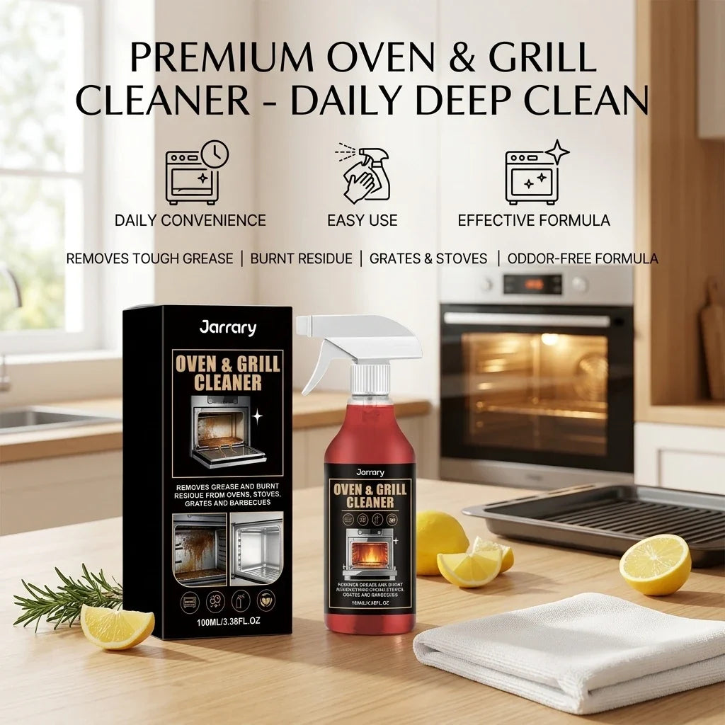 Oven & Grill Cleaning Spray – Fast-Acting Foaming Degreaser Kitchen Cleaning Spray Qme
