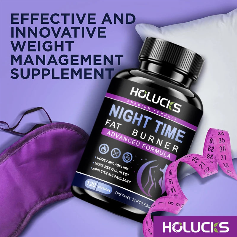 HOLUCKS Night Time Metabolism Support Supplement – 120ct Wellness Supplement Qst