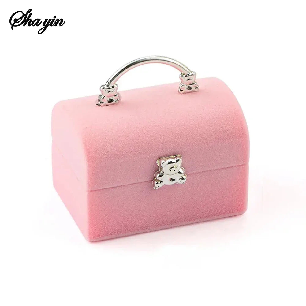Velvet Bear Jewelry Box – Ring, Necklace & Gift Display Case Velvet Jewelry Box Qme