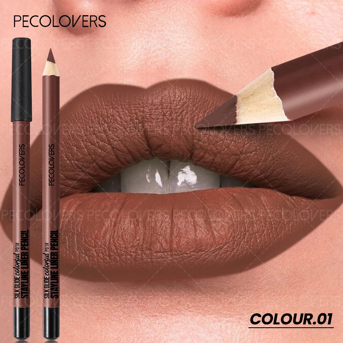 Matte Waterproof Lip Liner – Contour & Define Lips, 8 Shades Matte Lip Liner Qme 01