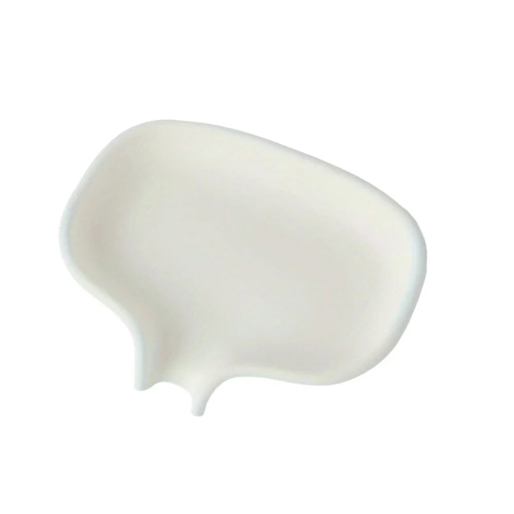 Minimalist Rectangular Soap Dish with Drainage Holes | Modern Soap Dish Qme White