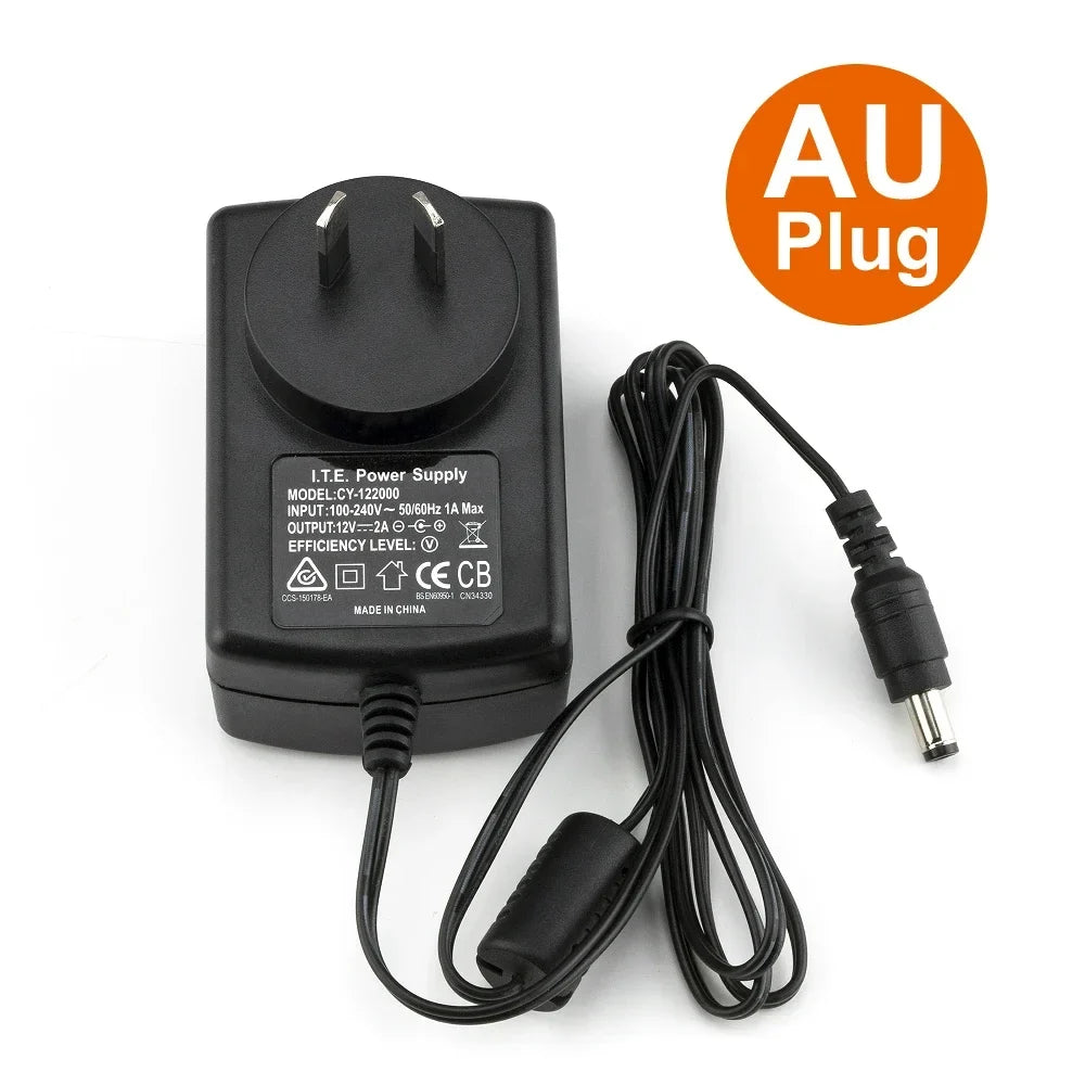 ESCAM DC 12V 2A Power Supply Adapter for CCTV Security Cameras DC Power Adapter Qme