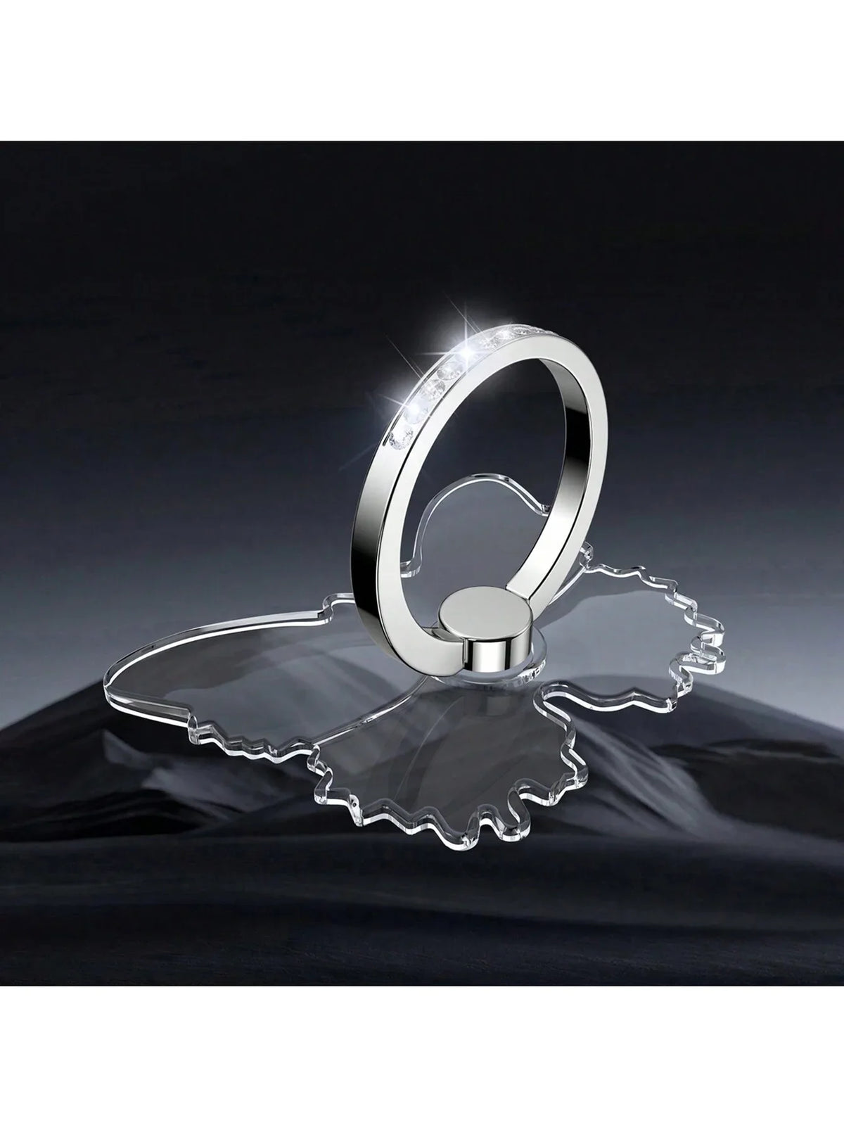 Butterfly Crystal Ring Phone Grip & 360° Stand Holder Phone Ring Grip Stand Qme