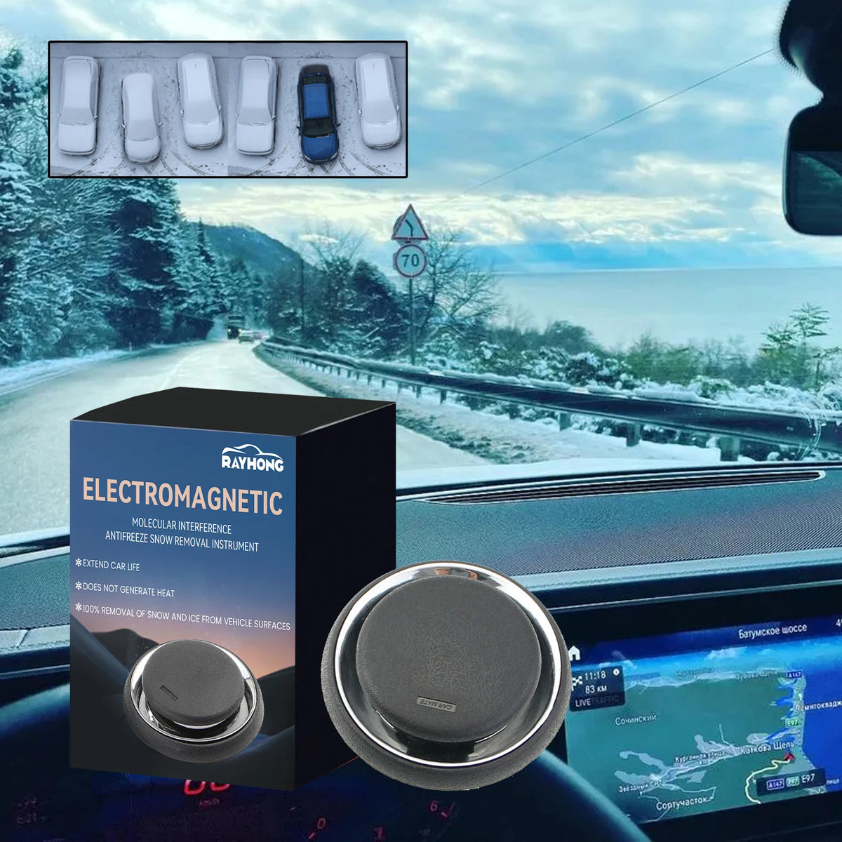 Portable Car Frost & Snow Defrost Device – In-Car Defogging Tool Car Defrost Device Qst