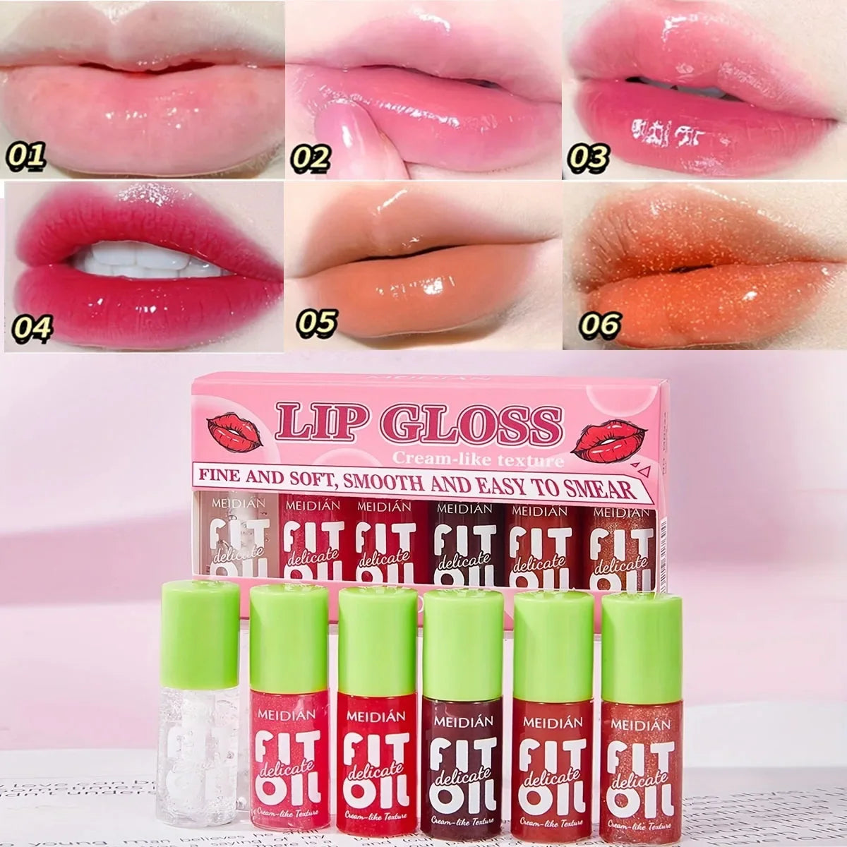 6-Pack Berry Lip Oil Set – Moisturizing, Brightening & Waterproof Tinted Lip Oil Set Qme
