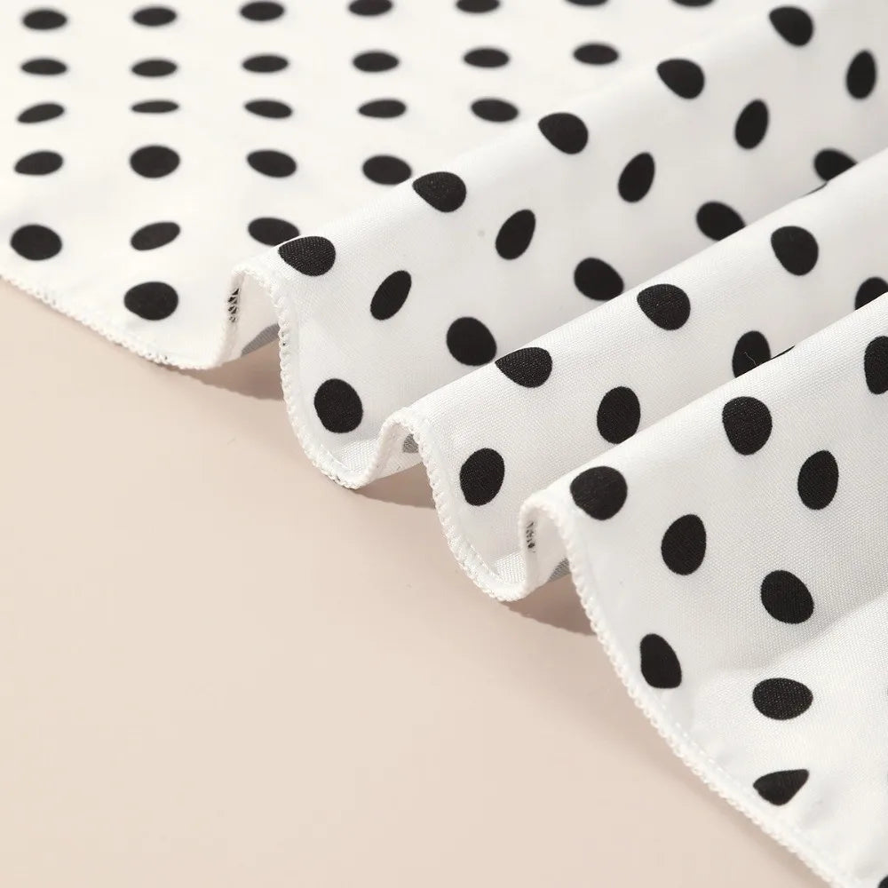 Polka Dot Triangle Scarf – Versatile Cotton Foulard Bandana Triangle Scarf Foulard Qme