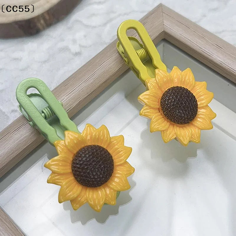 Sunflower Cartoon Hairpin Set – Sweet Fringe Clips for Girls 5pcs Hair Clips Set Qst