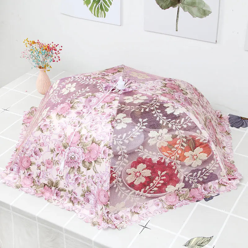 Umbrella Food Cover Foldable Mesh Table Cover 80cm | 3 Colors Mesh Food Cover Qme