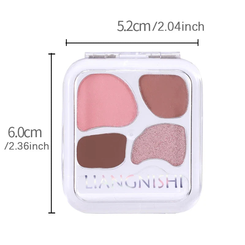 4-Color Glitter Eye Shadow Palette – Waterproof & Long-Lasting Eyeshadow Palette Qme